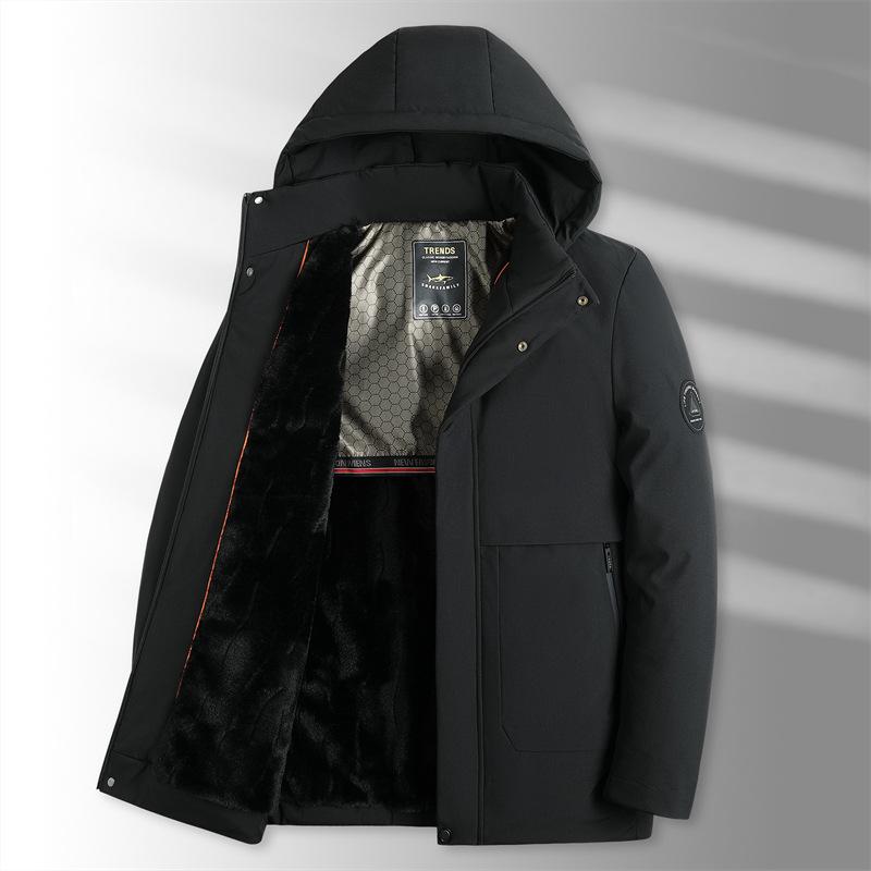 

Мужское хлопковое пальто с капюшоном для людей среднего и пожилого возраста, модная повседневная мужская куртка из утолщенного бархата из хлопка, зимнее теплое пальто из хлопка, куртка 5XL
