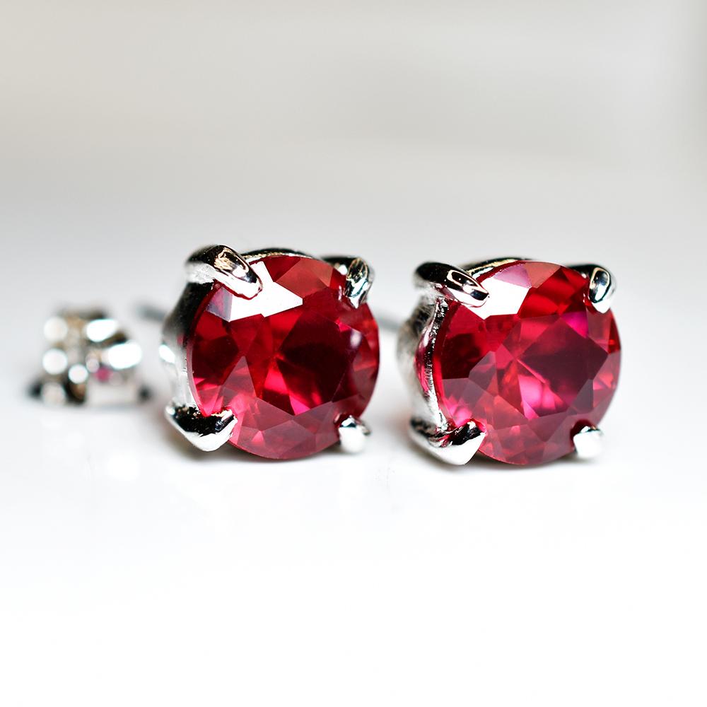 Natural Mozambique Red Ruby 16.10 Ct CERTIFIED Round Cut Earring Pair Free Gift MY.ER-03-N3