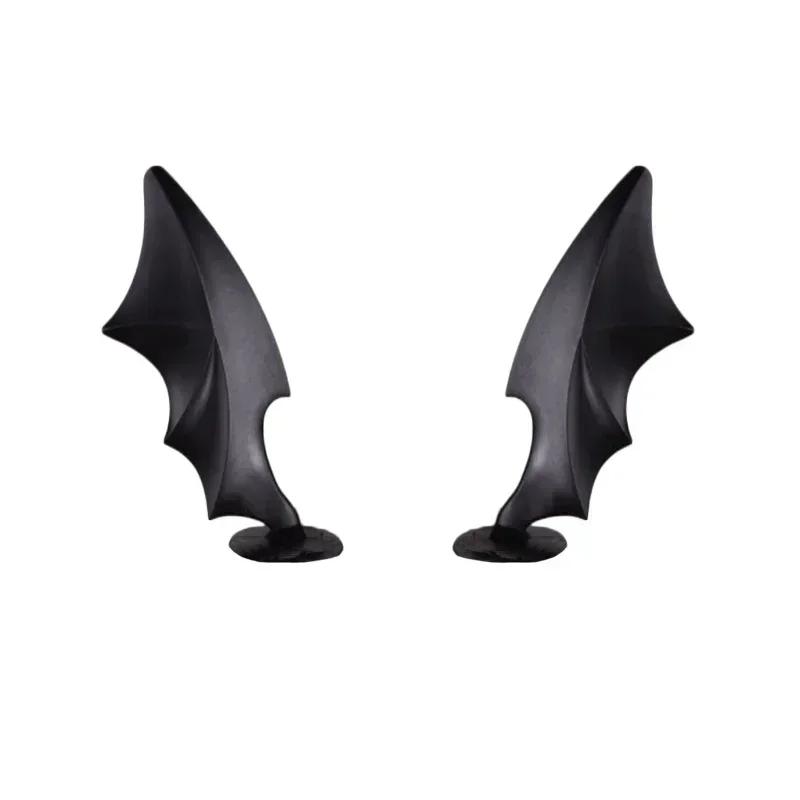2-1pcs Short Devil Horns Helmet Decorative Sticker Motorcycle Bike Helmet Shape DIY Rubber Decorative Headgear Accessories