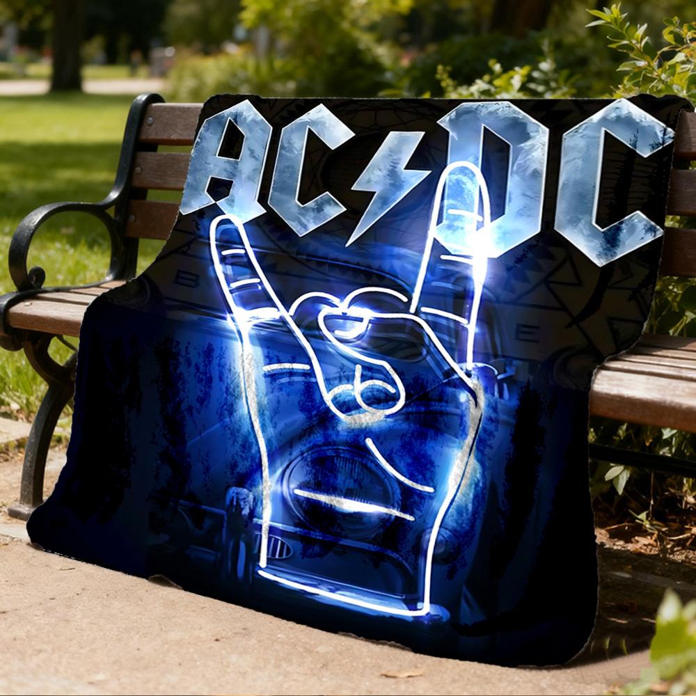 1pc AC/DC Outdoor Flannel Blanket, Lightweight Warm Cozy for Travel Camping Office Soft Polyester Fabric