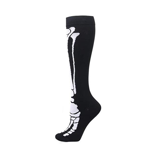 Huayasx Sports Compression Socks Pressure Rhombic Stripes Ball Love Hearts Stars Leopard Arrow Elastic Stockings Outdoor Sports