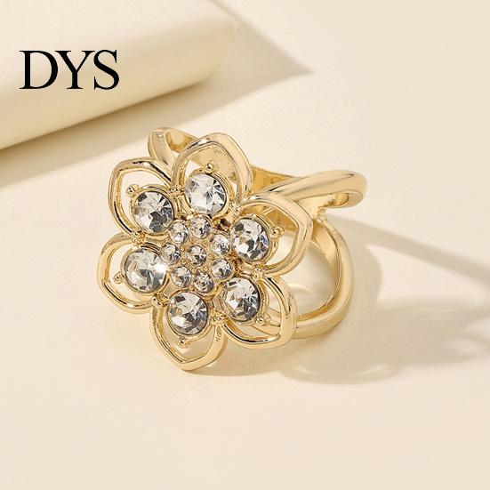 Elegant Scarf Clip Rhinestone Flower Ring, Six Petal Sparkly Holder Sparkling for Women Shirts Silk Scarves Shawls Floral Accessory