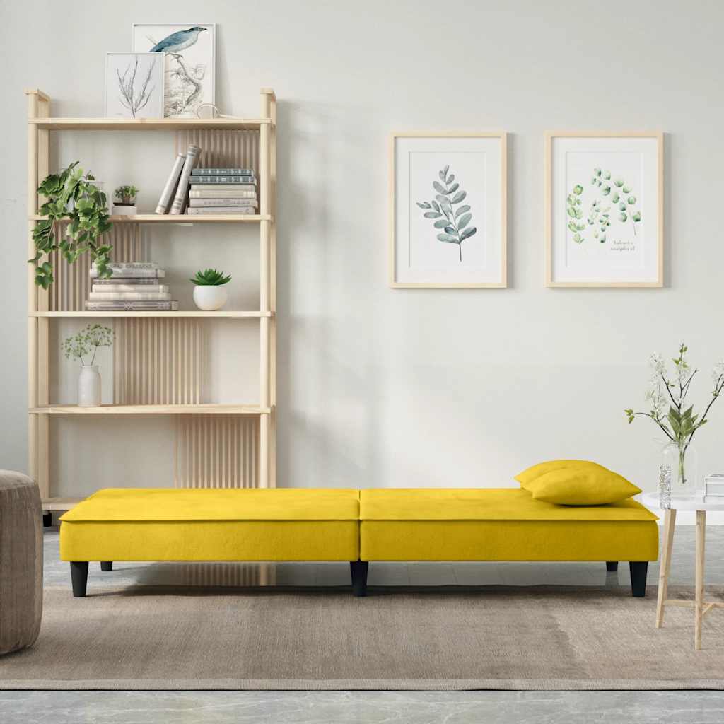 Yellow Velvet Sofa Bed