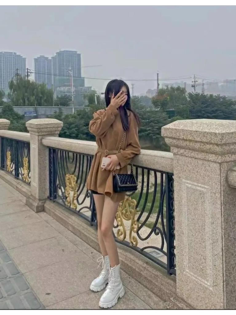 Corduroy Sashes Dresses Women Korean Preppy Puff Sleeves Casual A Line Mini Dress Harajuku Elegant All Match Solid Dress