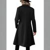 Women's Casual And Stylish Long Color Wool Coat With Double-breasted Lapel