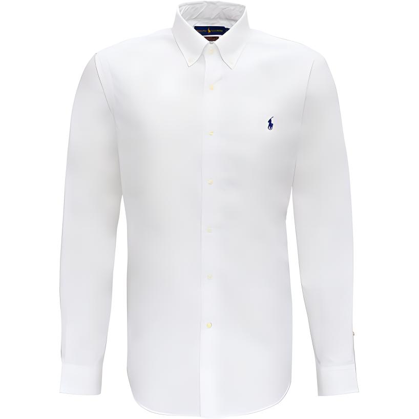 Polo Ralph Lauren Ss22 Logo Embroidered Long Sleeve Shirt Men Shirts White 710832480-002,710832479-001