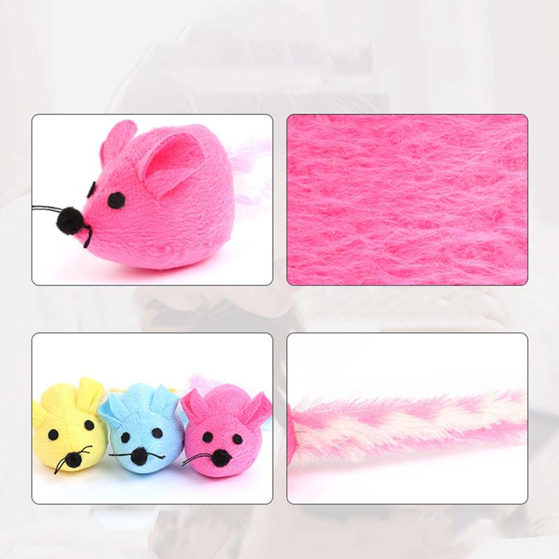Souris en peluche à longue queue, Cataire intégré, Colorée, Auto-satisfaite, Drôle, Chat, Jouets à mâcher interactifs pour chat