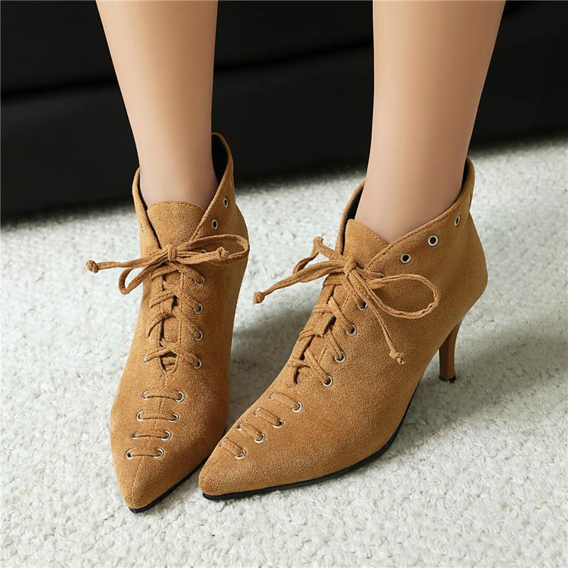 Women's High-heeled Short Boots Autumn and Winter New Thick-heeled Large-size Splicing Casual Versatile Short Boots