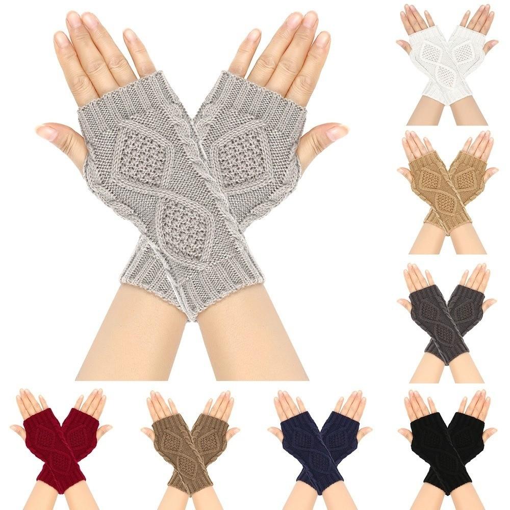 Knitted Crochet Fingerless Gloves Soft Warm Knit Mittens Fashion Typing Gloves  Cold Weather