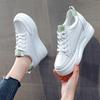 Harajuku Hollow Breathable Inner Height Increase Women Shoes Lace-up Slope Heel Versatile Thick Bottom Sports Shoes Trendy
