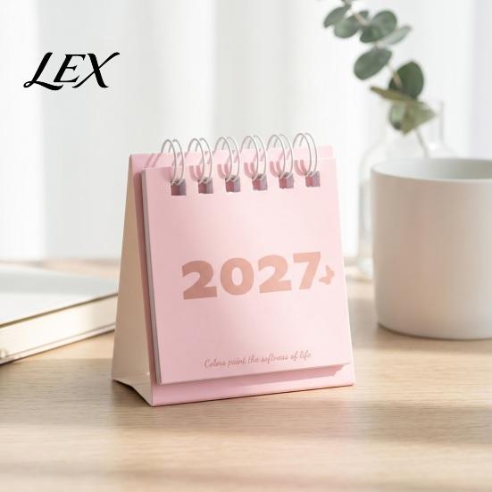 Functional Workstation Memo Pad Mini Desk Calendar 2027, Jan. 2027 to Dec. Standing Flip Small Desktop Time Management Tool Calendar, 12 Monthly