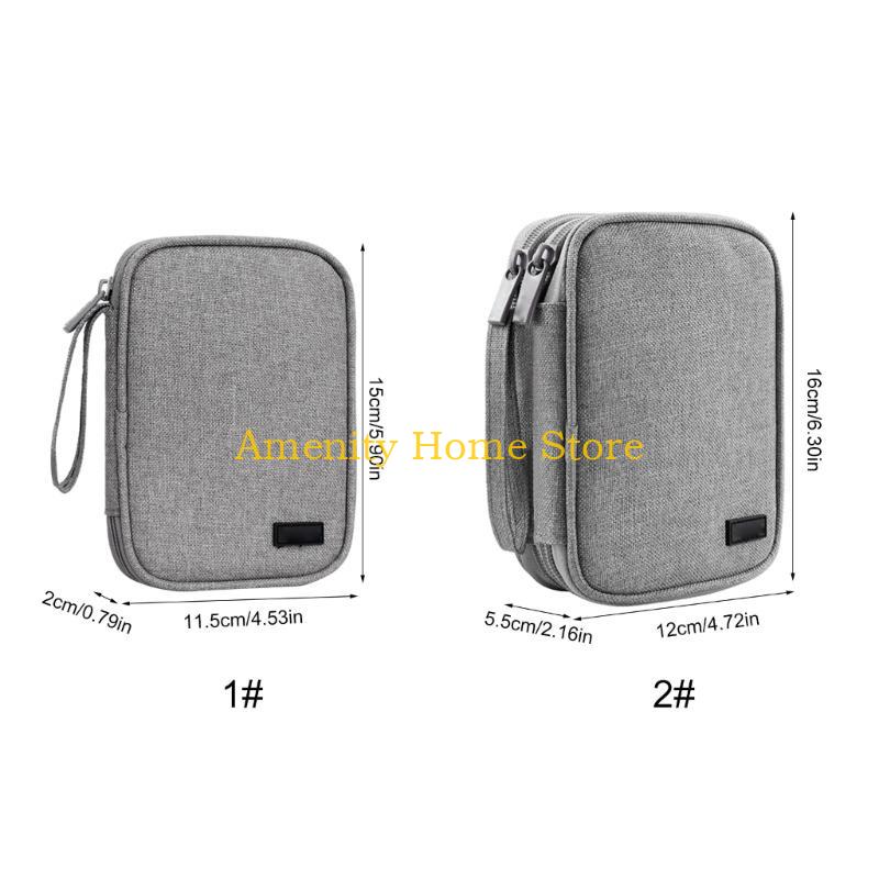 F26C Convenient Hard Disk Storage Sleeve Hard Drive Holder Power Banks Organizer Bag Earphone Case for Business Professionals