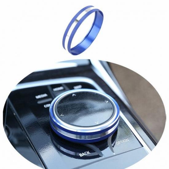 Fit For BMW 3-Series G20 - Blue Aluminum Alloy Car Multimedia Knob Trim