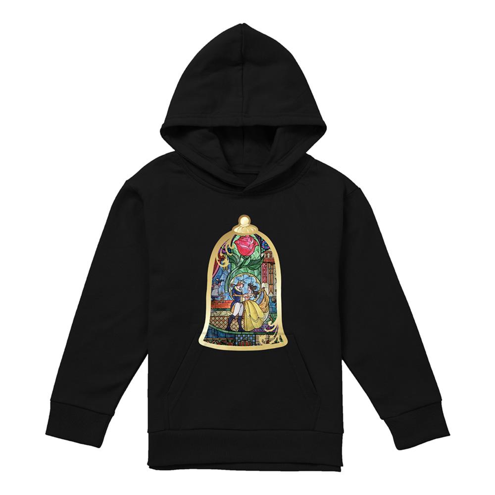 Beauty And The Beast Childrens/Kids Stained Glass Heather Hoodie