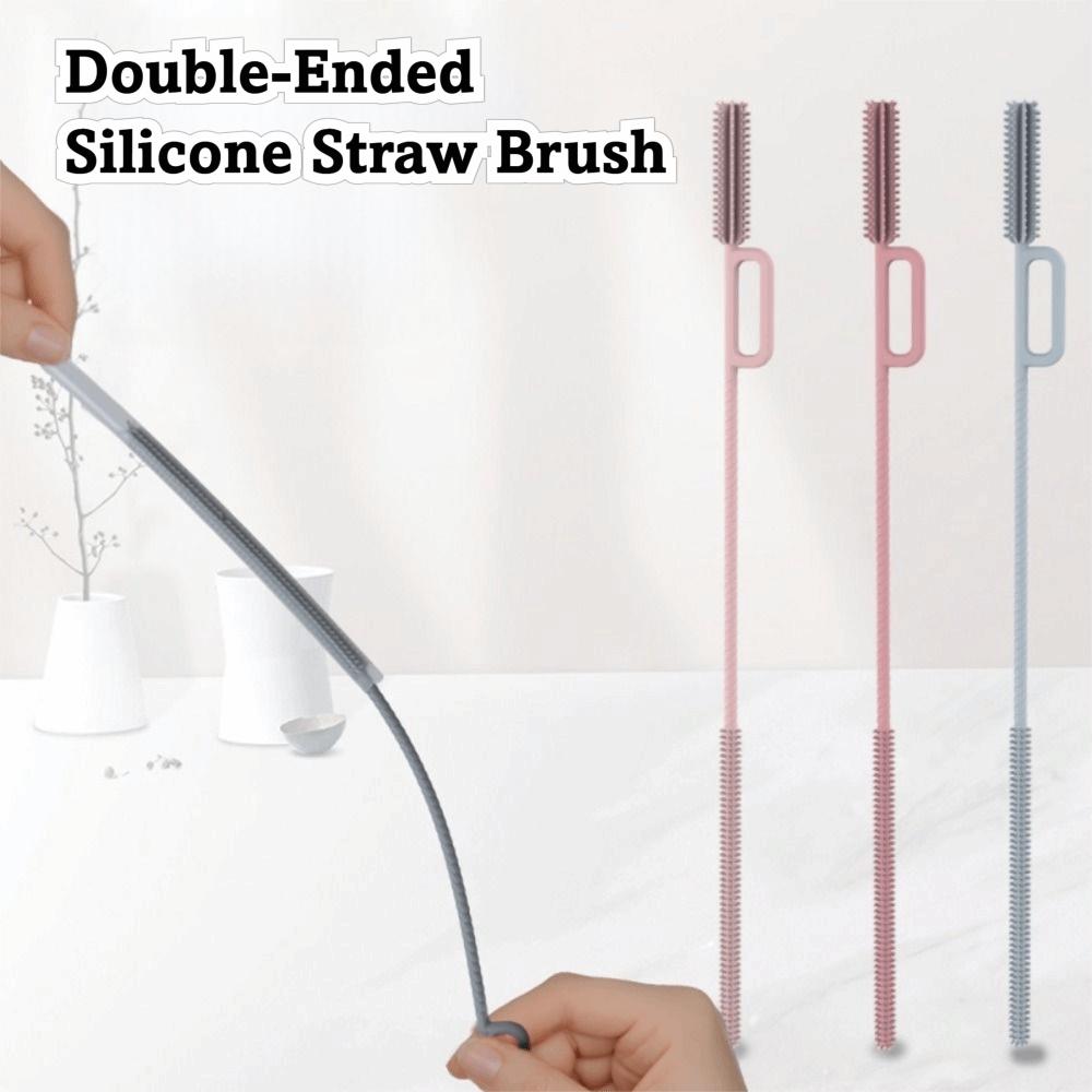 Multifunctional Silicone Straw Brush Soft Hair High Temperature Bottle Straw Brush Cleaning Tools Cleaning Brushes
