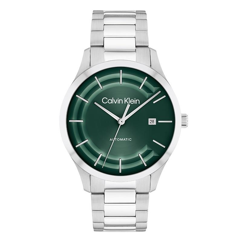 CALVIN KLEIN Knight Series Watch Automatic Mechanical Movement Steel Strap 40mm Green Dial Unisex 30m Waterproof 25300022