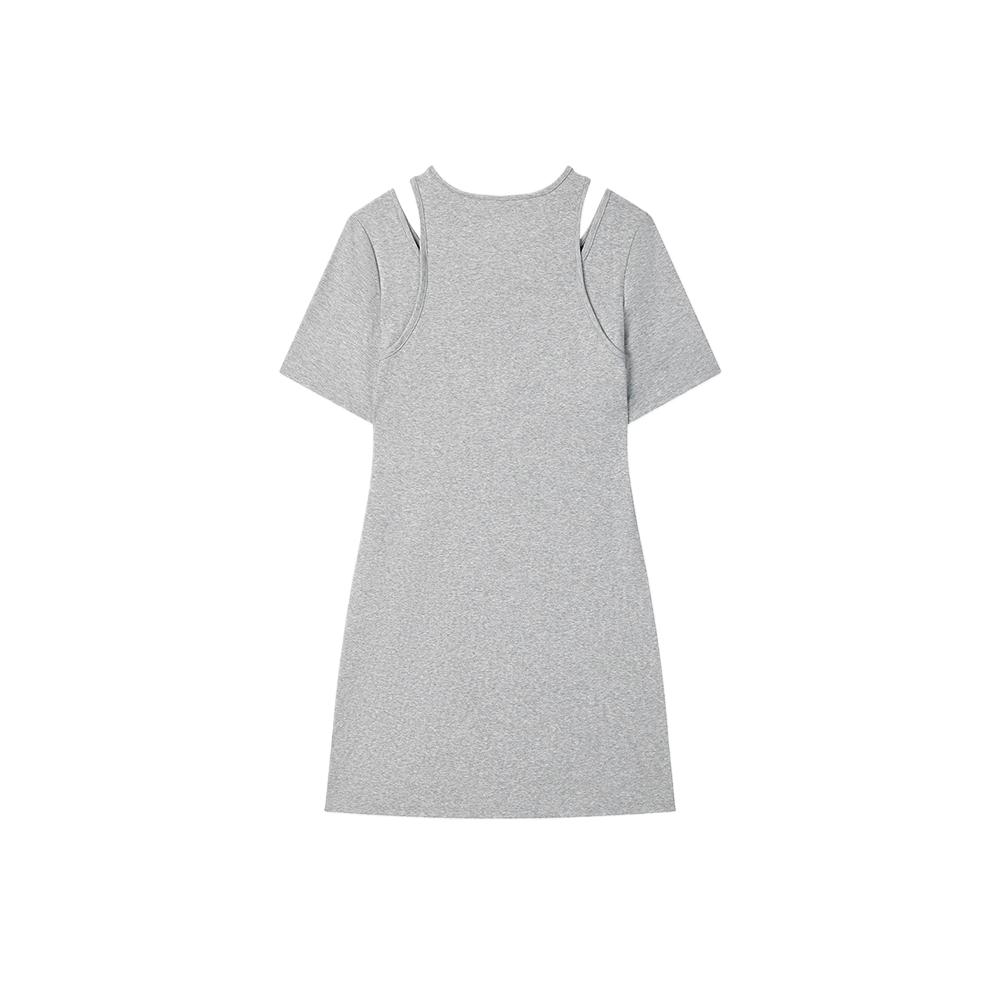 New FILA ORIGINALE Short Sleeved Dress Women's Medium Heather Gray F51W529301F-MG