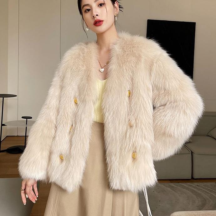 WTEMPO Autumn Winter Imitation Fur Solid Color Versatile Plush Coats Women Large Size Loose Casual Warm Jackets