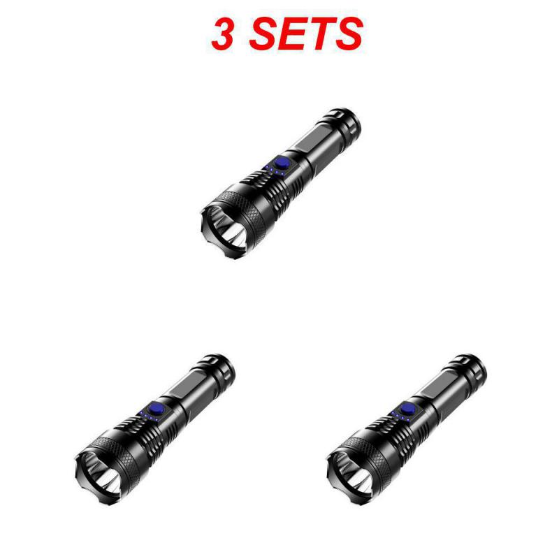 New High-power LED Flashlight USB Rechargeable Portable Scalable Waterproof Strong Light Flashlight Outdoor Portable Carrying