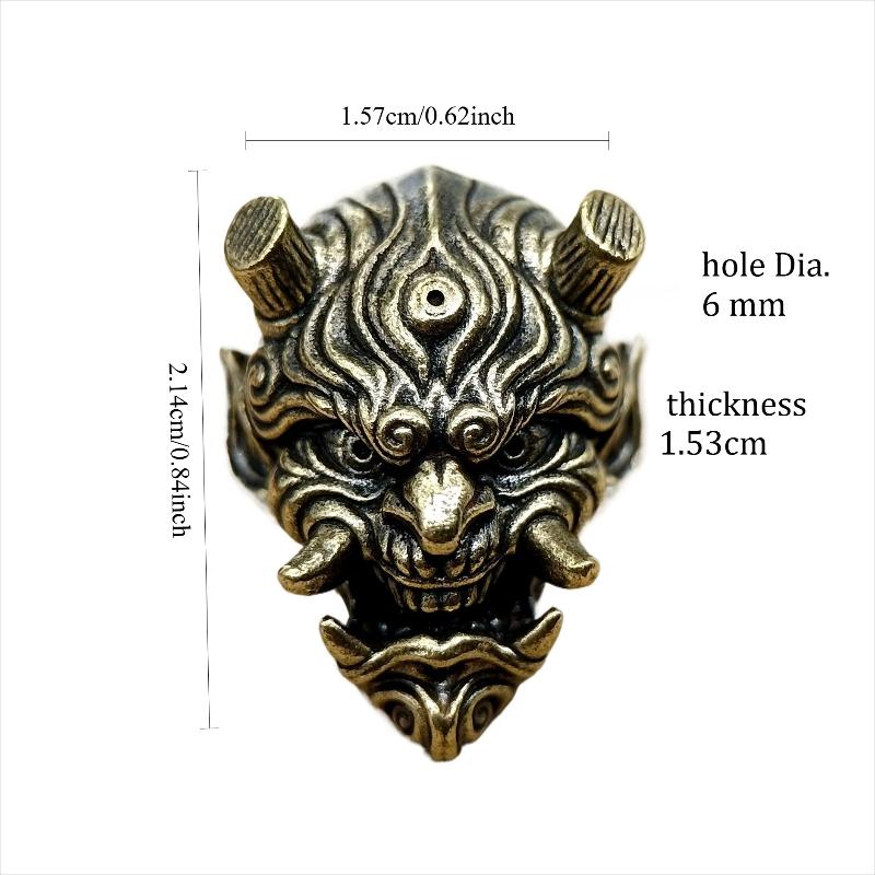 

1/2Pcs Prajna Skull Head Brass Knife Beads Charms for DIY Woven Bracelets Lanyard Pendants EDC Outdoor Tool Hangings Accessories