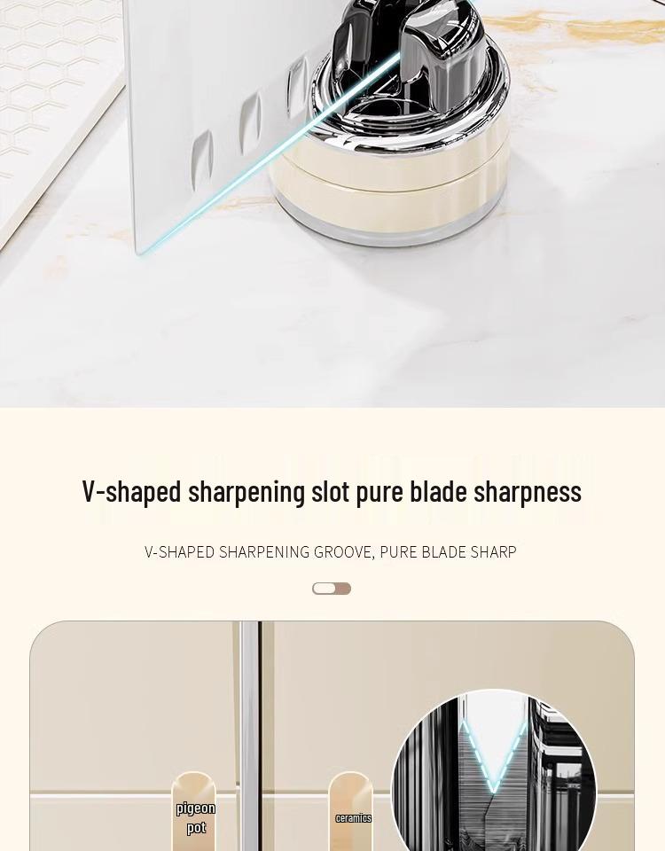 Suction Cup Knife & Scissor Sharpener with Tungsten Steel Whetstone