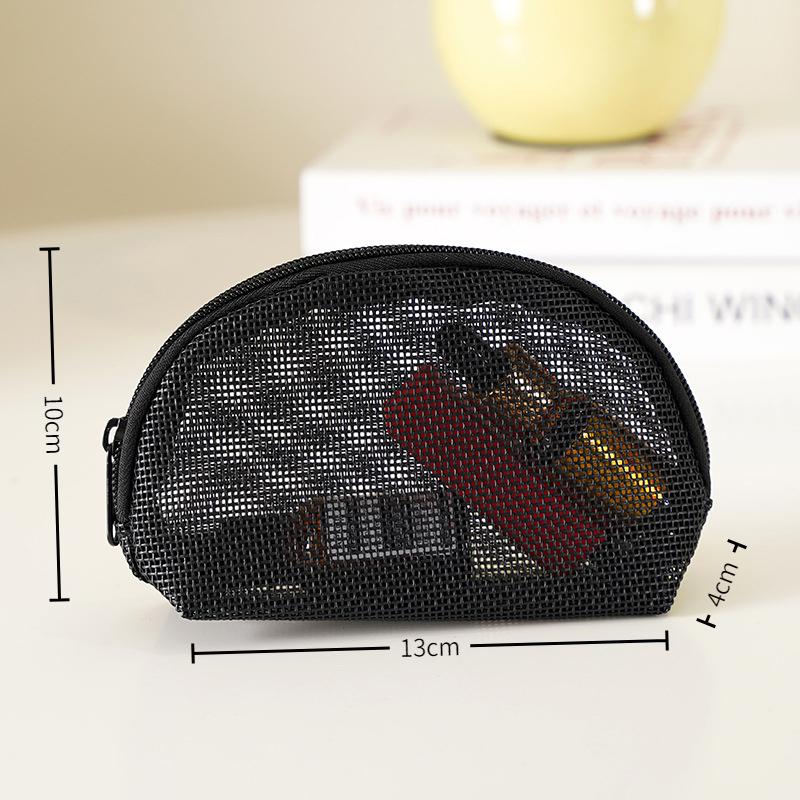 

1/3Pcs Travel Portable Lipstick Bag Mesh Handbag Makeup Bag Cosmetic Storage Bag Toiletry Bag Transparent Beach Bag black 071