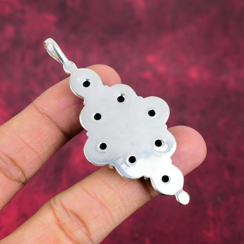 Purple Copper Turquoise Pendant, 925 Solid Sterling Silver Jewelry, Gemstone Pendant, Gift For Her Handmade Dainty Jewelry