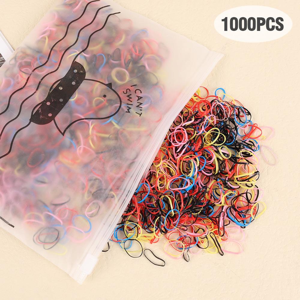 1000 Pieces Cute Baby Disposable Rubber Band Candy Color Hair Rope Children Accessories Girls Mini Elastic Hair Bands for Kids