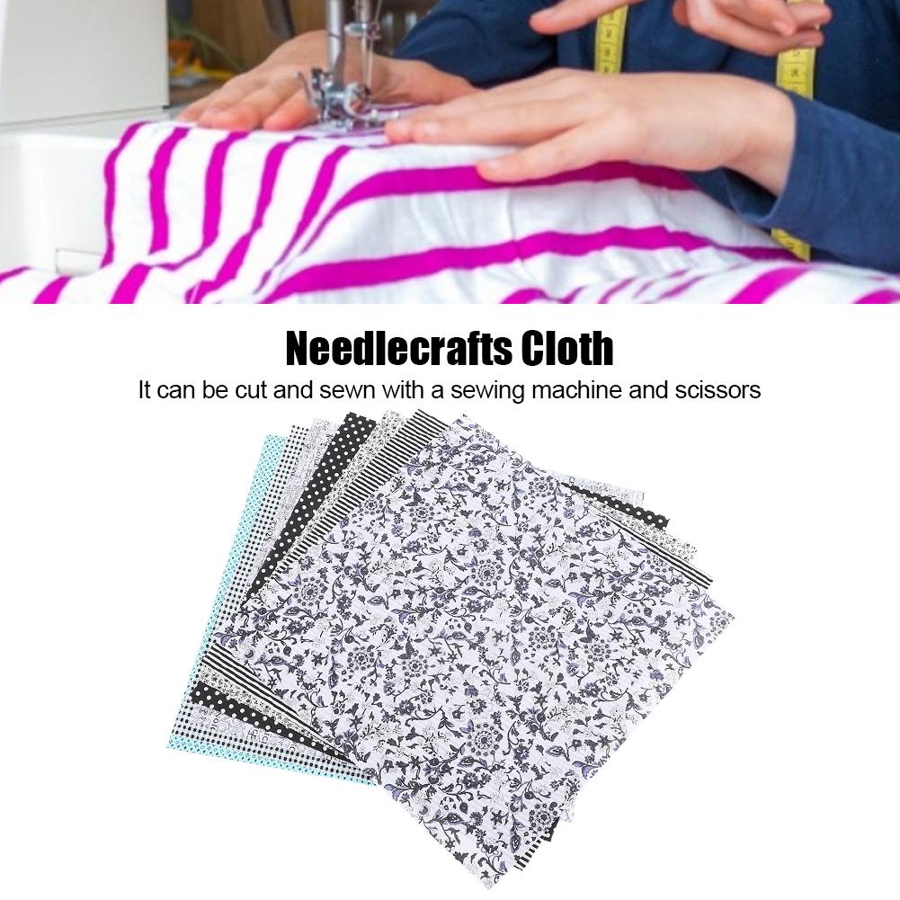 7pcs Square Cotton Fabric 50x50cm Color Cloth Floral Print Household Handcraft DIY Sewing