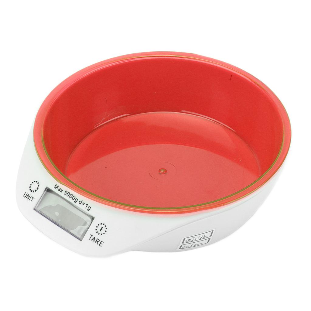 Pet Food Scale Bowl Cat Dog Digital Kitchen Food Weighing Bowl for Pet Food Baking CookingRed