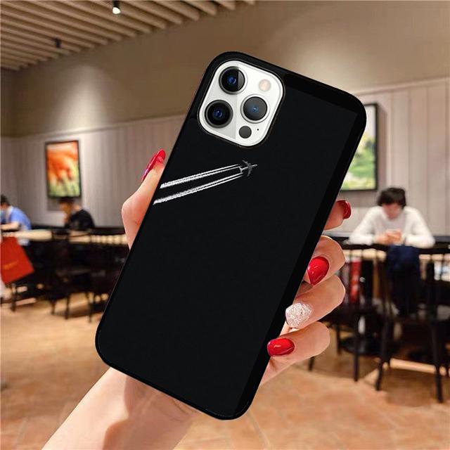 Aircraft Plane Airplane Black Phone Case Back Cover for iPhone 17 Air 16 15 14 13 11 12 Pro Max Plus Shell Coque