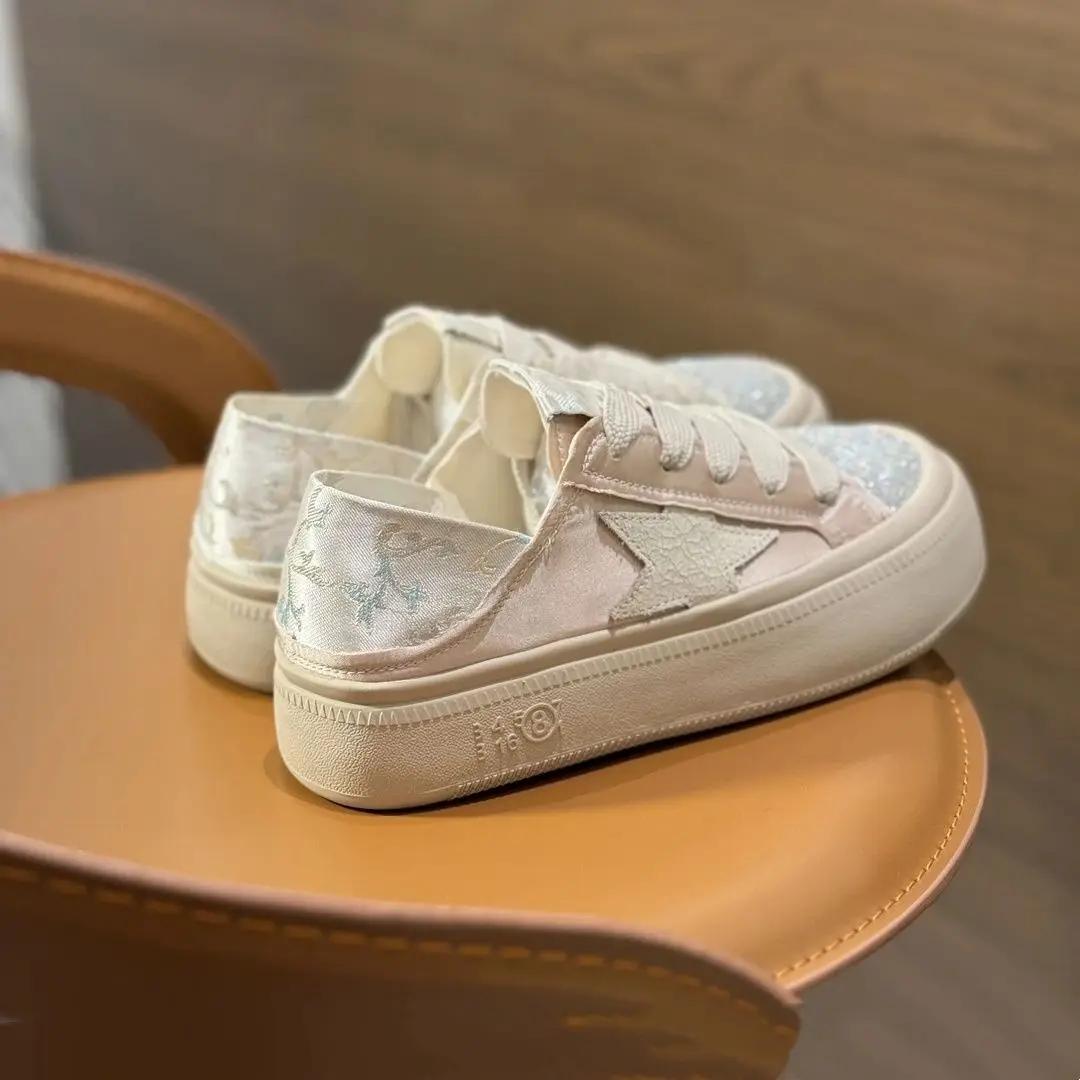 

Мода Новинка 2025 Блестки Женские Кроссовки Обувь Модные Тренды Сделки Y2k Повседневная Рутина Дизайнерская Роскошь По Предложению Женская Обувь 40