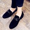 Large size spring men's matte surface small leather shoes casual shoes single shoes lazy one pedal Doudou shoes trendy men's shoes
