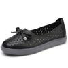 Fashion GKTINOO 2025 Genuine Leather Shoes Hollow Out Women Ballet Flats Summer Women's Solid Soft bottom Shoes Woman Slip On Loafers