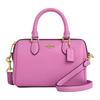 Rowan 17 Metal Logo Leather Shoulder Crossbody Tote Small Women's Fuchsia