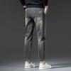 Jeans Men's Nine-point Spring and Summer Straight Slim Fit Casual Anti-theft Zipper Bag