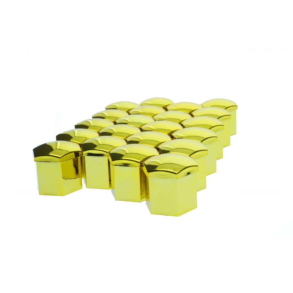 Metallic Wheel Bolt Covers + Puller, 20 Pcs
