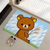 Floor Mat Eco Flannel Doormat Non-Slip Odorless Indoor Soft Short Plush Floor Rug R-Rilakkuma Anime