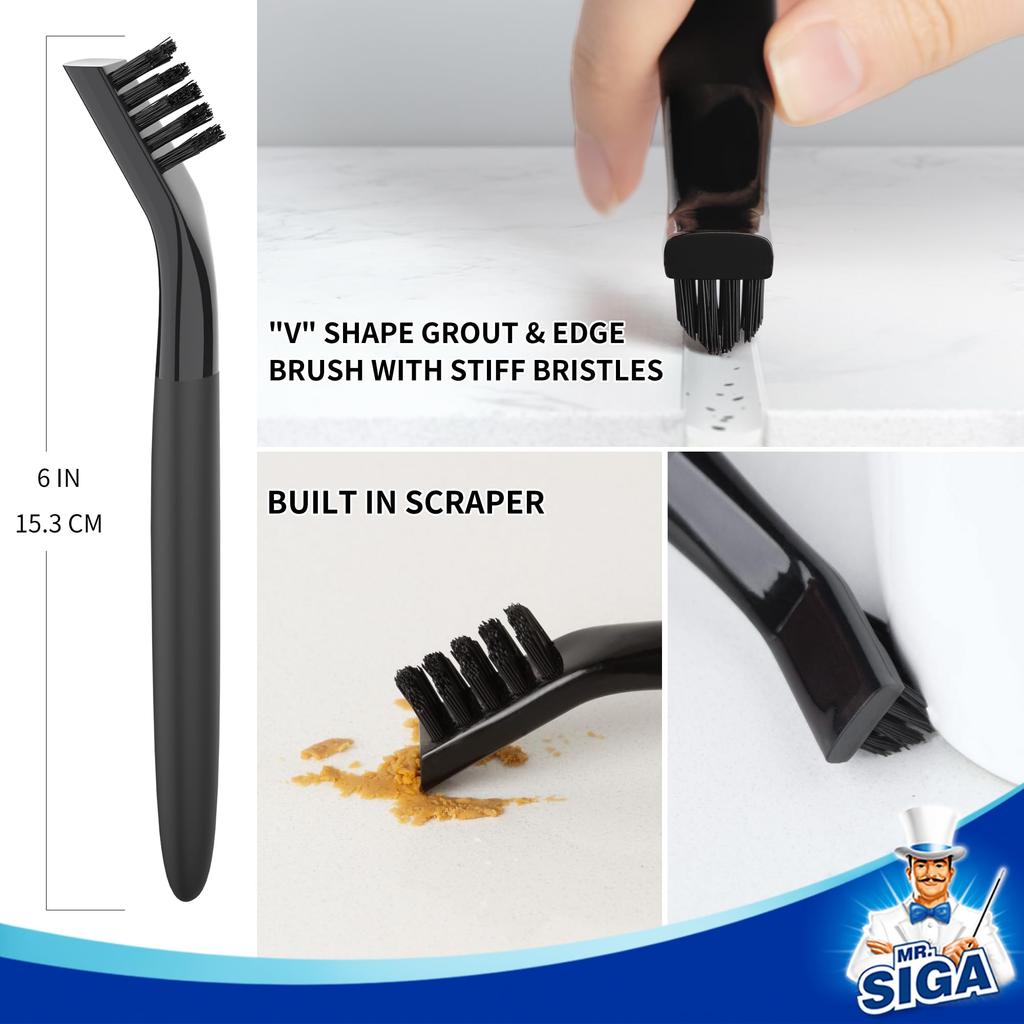 Crevice Cleaner Brush Detail Cleaning Brush Grout Brush Set for and Set MR.SIGA Set, Set, Sinks, Drains, Tiles, Edges, 4-Piece