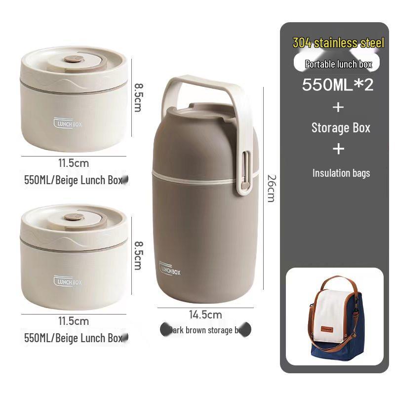 Large Capacity Multilayer 304 Stainless Steel Insulated Lunch Box for Office & Students