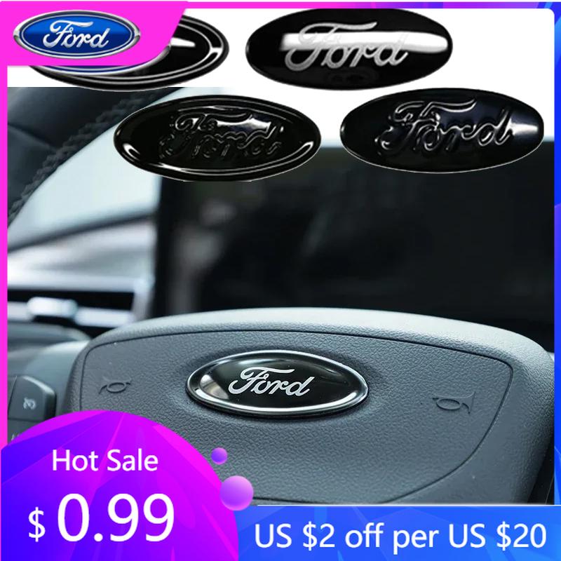 Car Sticker Ford Car Interior Steering Wheel Center Cover Sticker Decals for Ford Explorer Territory Focus Escort Edge Escape Ev