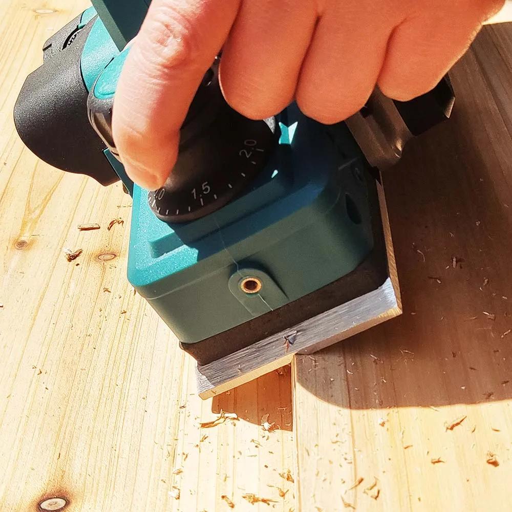 PATUOPRO Cordless Electric Handheld Home DIY Woodworking Planer Furniture Cutting Power Tool For Makita 18V Battery(No Battery)