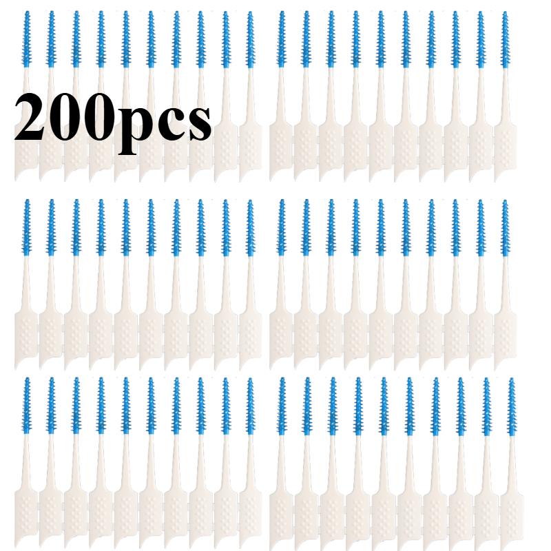 200Pcs/box Interdental Brush Soft Rubber Teeth Cleaning Tools Dental Cleaning Between Teeth Toothbrush Oral Hygiene Care Tools