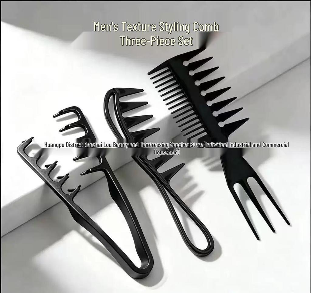 Men's Wide-Tooth Textured Comb for Hair Styling