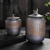 Tea Jar Storage Tank Ceramic Tea Caddy Moisture-proof Sealed Jar Teas Box Storage Bottle Food Containers Organizer Candy Jar