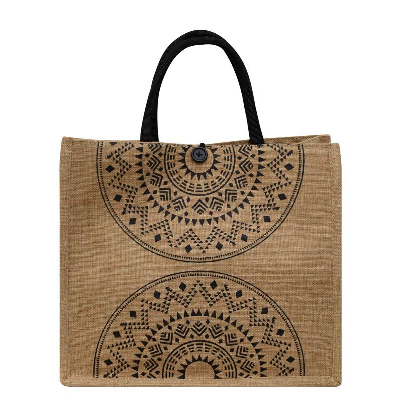 New cotton and linen handbag printed bento tote bag large capacity handbag bag letter printed women's bag