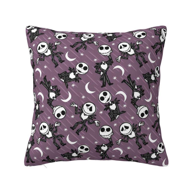 Custom Nightmare Before Christmas Pillow Case for Sofa Jack and Sally Luxury Cushion Cover Square Pillowcase
