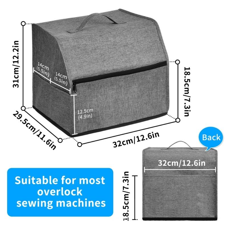 Heavy Duty Universal Size Multi Pocket Sewing Machine Protector Dustproof Cover Case With Top Handle And Washable Design