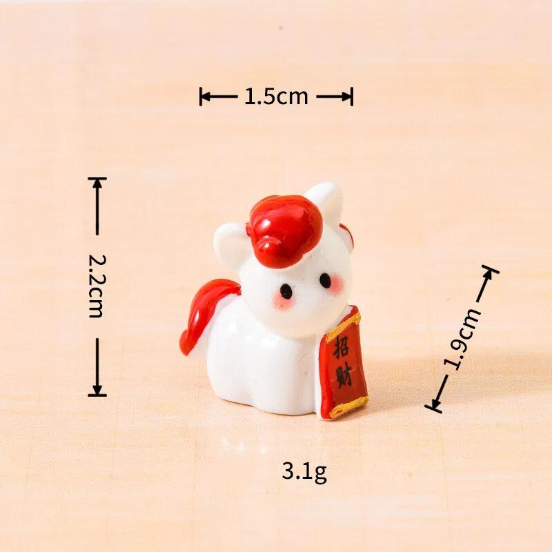 1/5Pcs Miniatures Cartoon Lucky Horse Micro Landscape Ornaments 2026 New Year Figurines Home Desk Decoration Gift