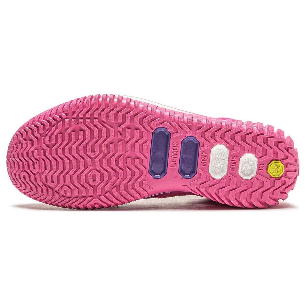 Li Ning Badfive 3 Synthetic Leather Cushioning Slip Resistant Low Top Basketball Shoes Men's Pink ABFT015-9